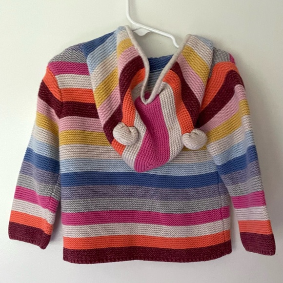 Gap Striped Baby Sweater with Hoodie - Picture 3 of 4